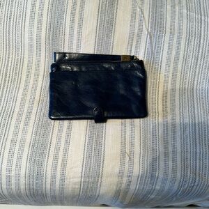 HOBO Navy Blue Leather Clutch